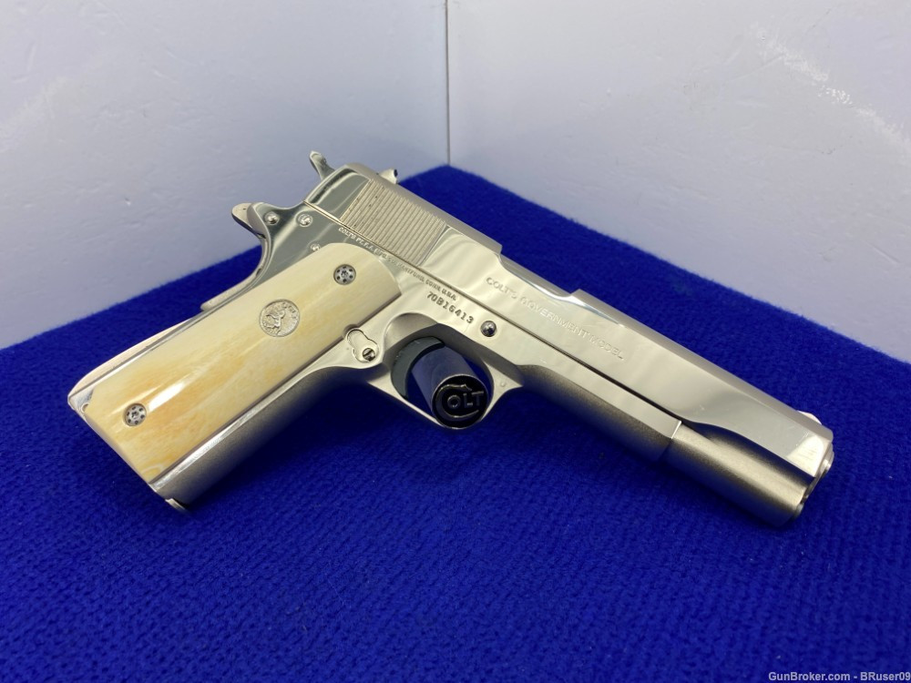 SOLD* Colt Government -Series 70- .45 *RARE NICKEL FINISH w