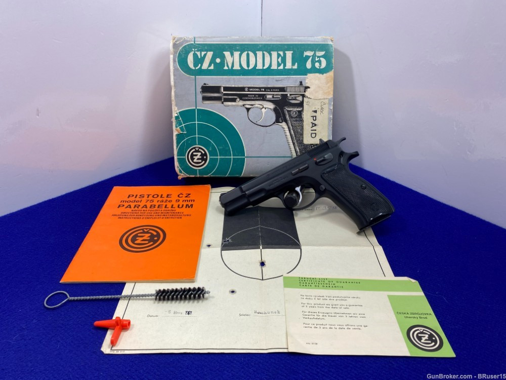 SOLD* 1991 Ceska Zbrojovka Cz75 9mm Black 4.6