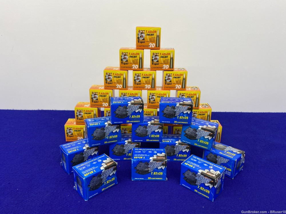 SOLD* 660 Rounds Golden Tiger & Silver Bear 7.62x39 *RUSSIAN MADE