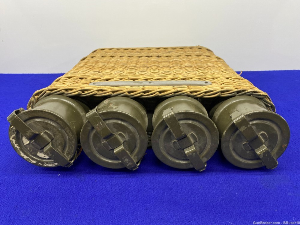 SOLD* Vintage Four Nr 091.2 Military Mortar Rocket Canisters w
