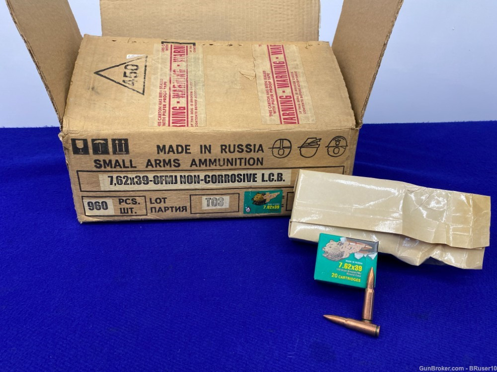 SOLD* 920 Rounds Russian Made Brown Bear 7.62x39 Ammo *BIMETAL FMJ