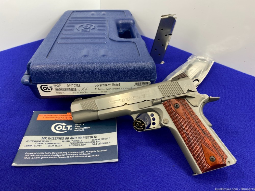 SOLD* 2005 Colt Government 45ACP Brushed Stainless 5