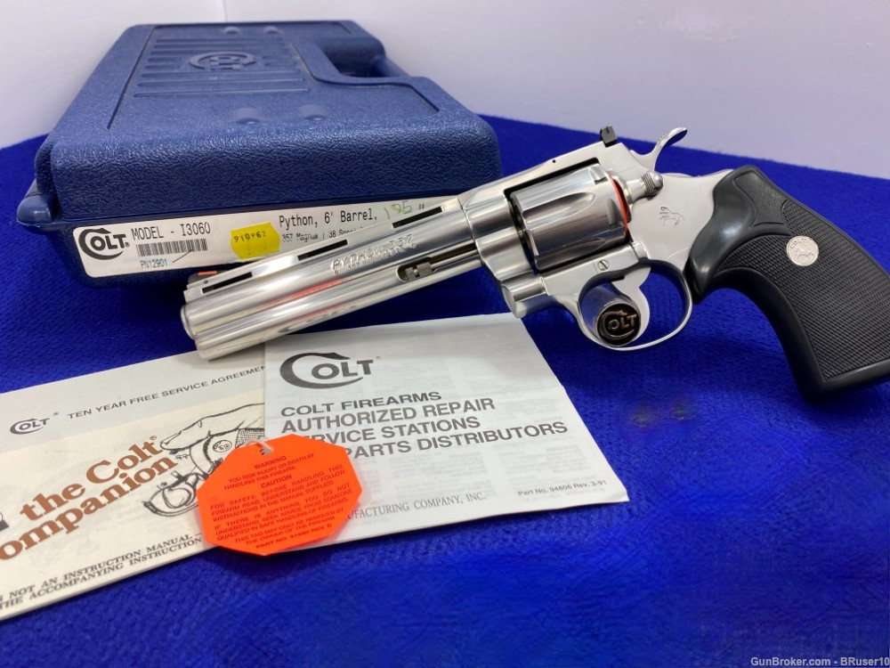 SOLD* Vintage 1996 Colt Python .357 Stainless 6