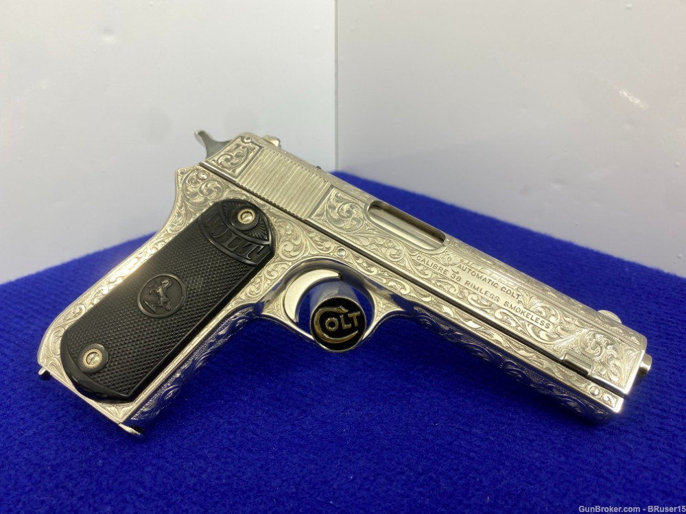 SOLD* 1928 Colt 1903 Pocket Hammer .38 Auto Nickel 4 1/2
