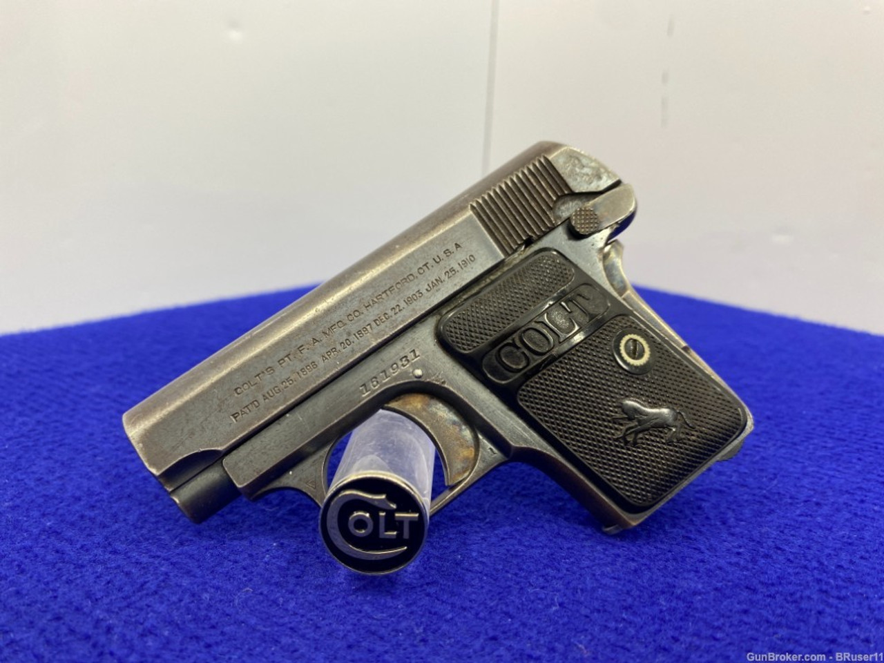 SOLD* 1917 Colt 1908 Vest Pocket .25 ACP Blue 2