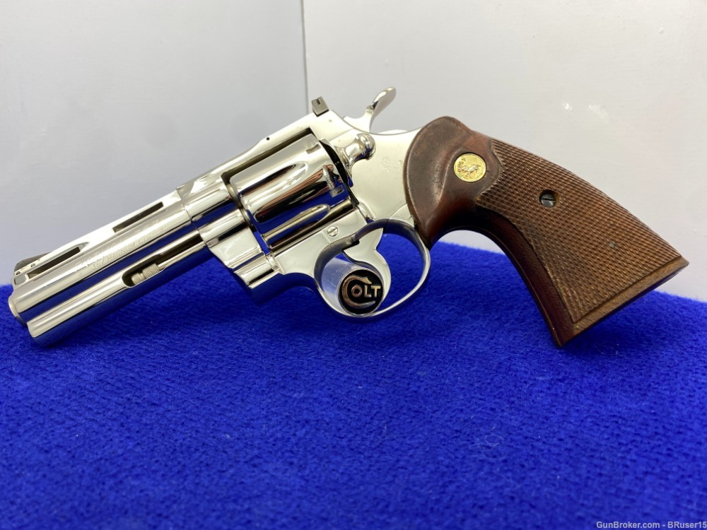 SOLD* 1963 Colt Python .357 Mag *GORGEOUS NICKEL FINISH WITH 4