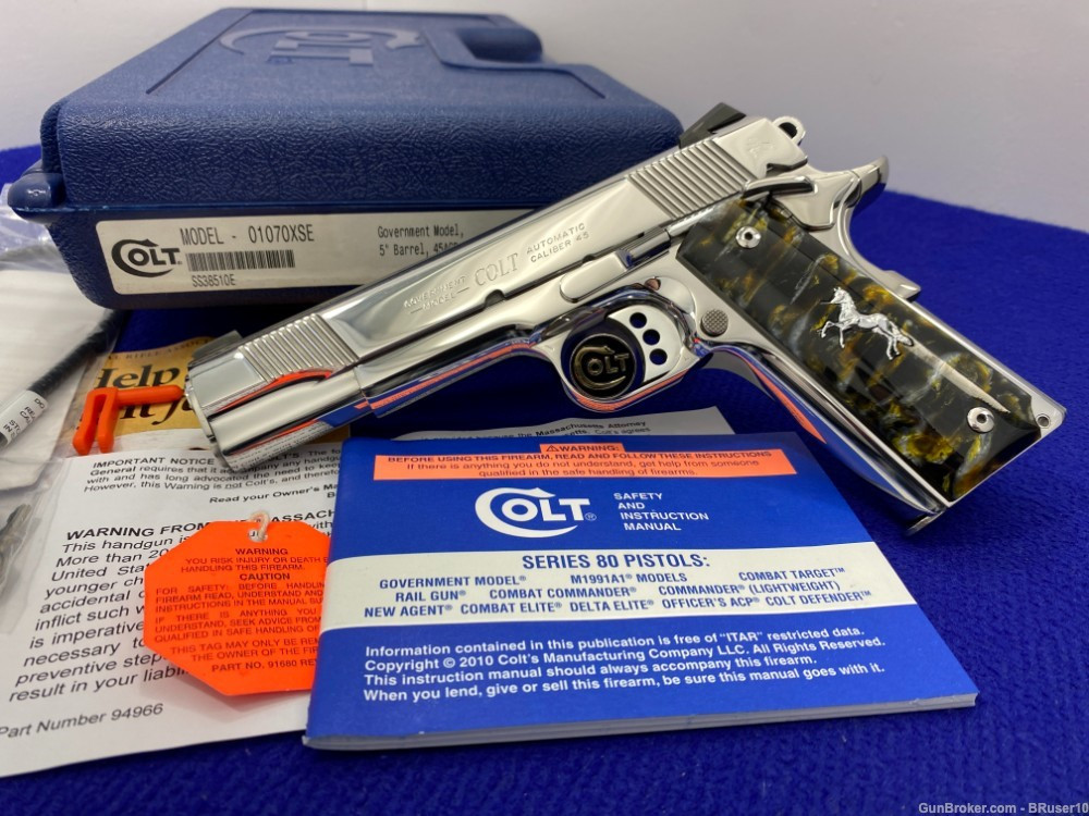 SOLD* 2013 Colt Government 45ACP -BREATHTAKING BRIGHT STAINLESS