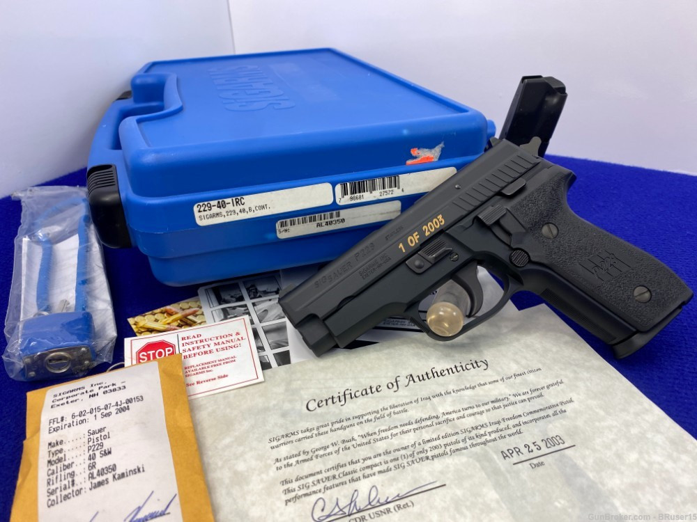 SOLD* 2003 Sig Sauer P229 .40 S&W *OPERATION IRAQI FREEDOM