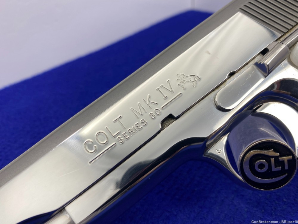 SOLD* 1995 Colt MKIV Government 45 RARE Factory Bright Stainless