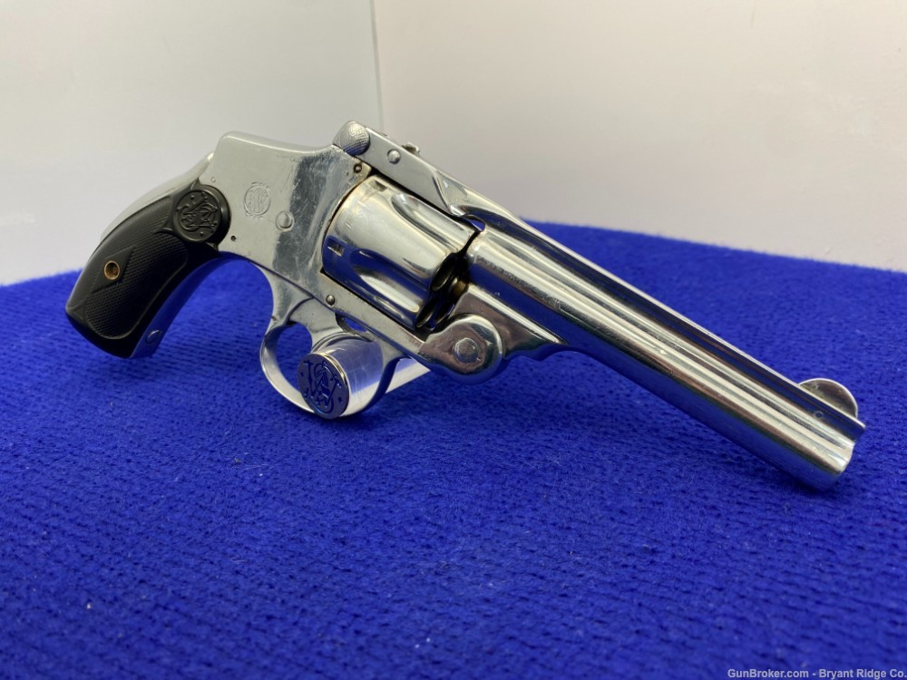 SMC 11.52 リボルバー .38 SW 59 SOLD* Smith Wesson .38 Safety Hammerless 4th Model Nickel *FABLED