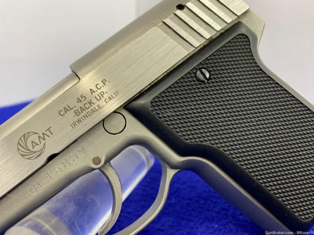 中古 美品 R.E.G. O-K ALL STAINLESS 45 SOLD* AMT Backup .45 ACP Stainless *EXCELLENT LARGE FRAME SEMI
