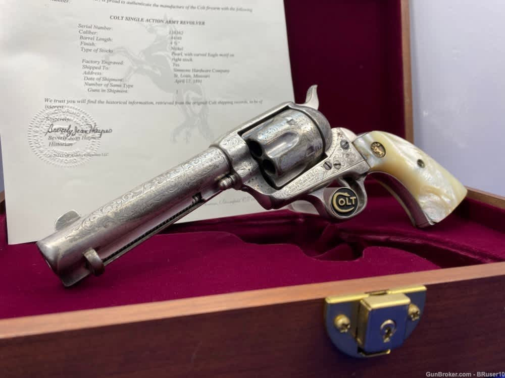 コルト　シングル SOLD* 1891 Colt Single Action Army 1st Gen Nickel *1 of only 421