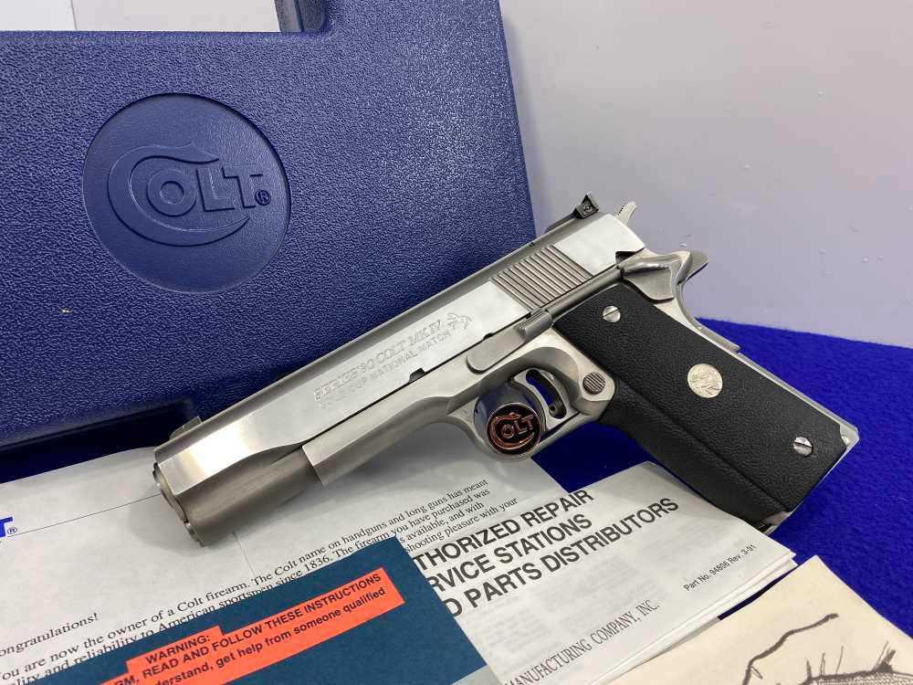 SOLD* 1990 Colt Gold Cup National Match Stainless .45ACP 5