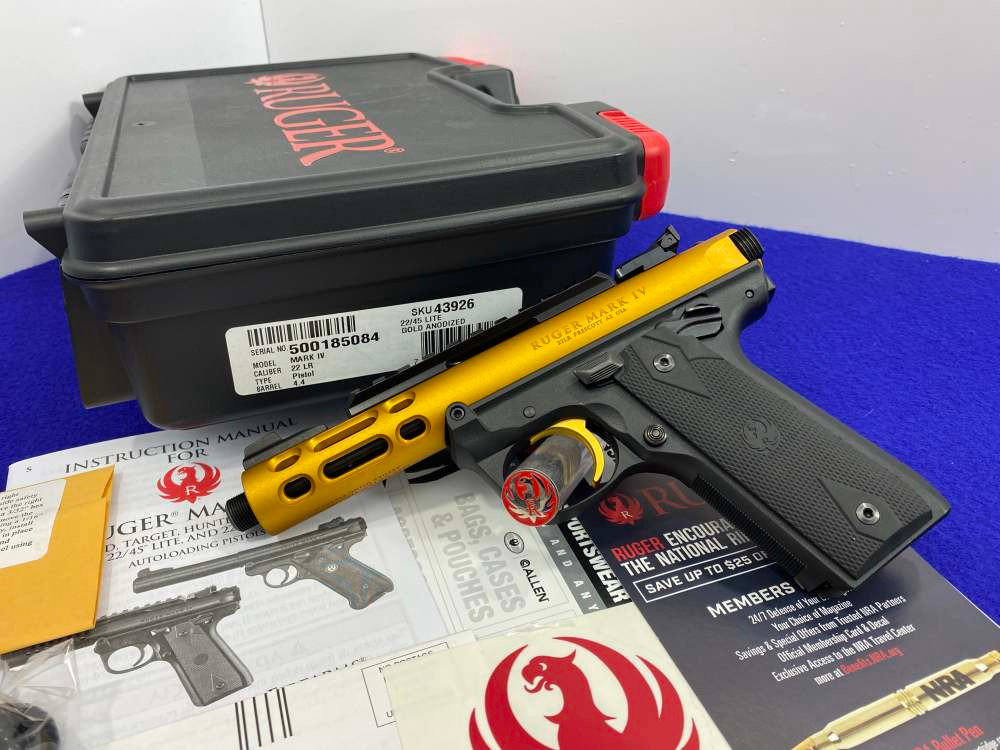 SOLD* 2020 Ruger Mark IV 22/45 Lite .22LR *EYE CATCHING GOLD