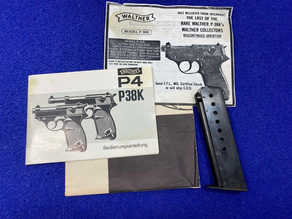 1981 Walther P38-K 9mm Para Black 2 3/4