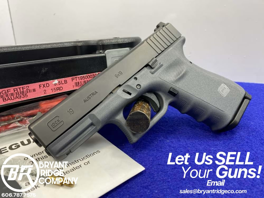 Glock 19 Gen4 9mm Blue 4.01