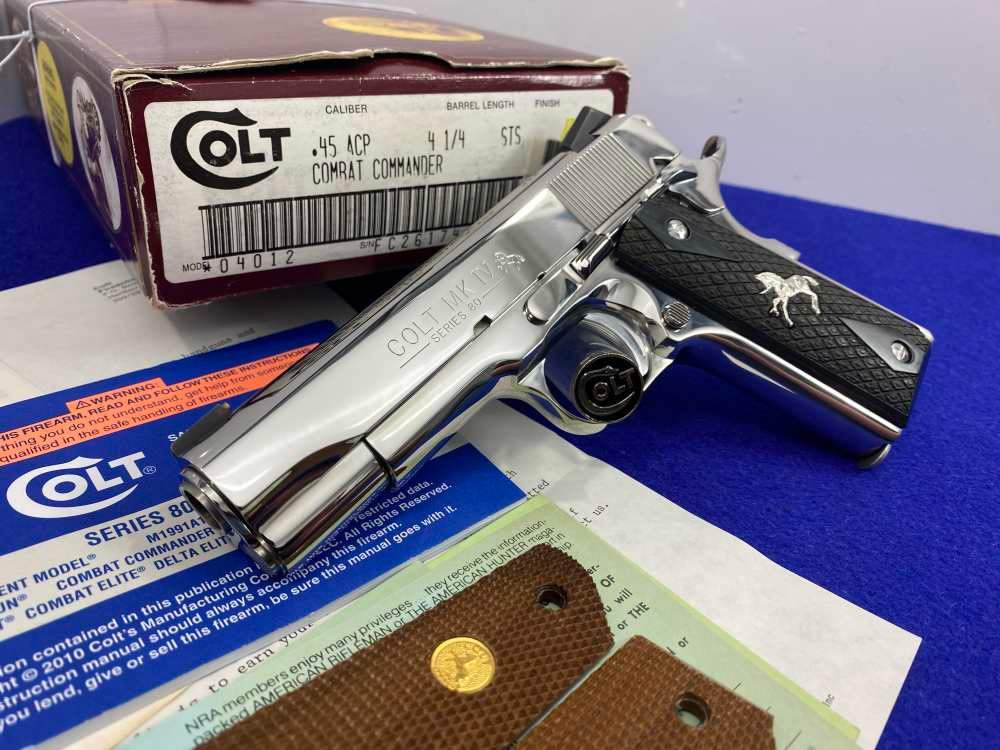 1989 Colt Combat Commander .45 ACP Stainless *STUNNING BRIGHT