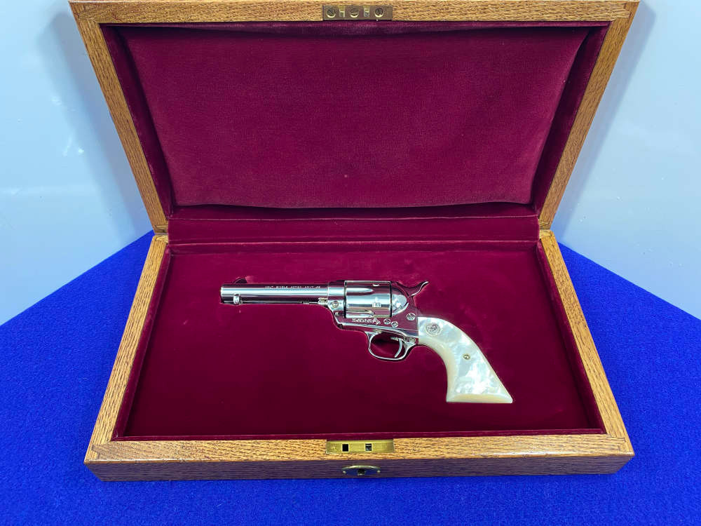 1992 Colt Single Action Army 45 Nickel 4.75 *GENUINE MOTHER OF