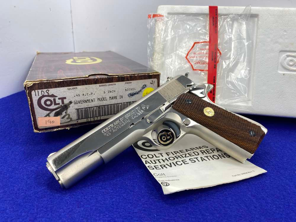 1981 Colt Government Series 70 .45acp *ABSOLUTELY GORGEOUS NICKEL