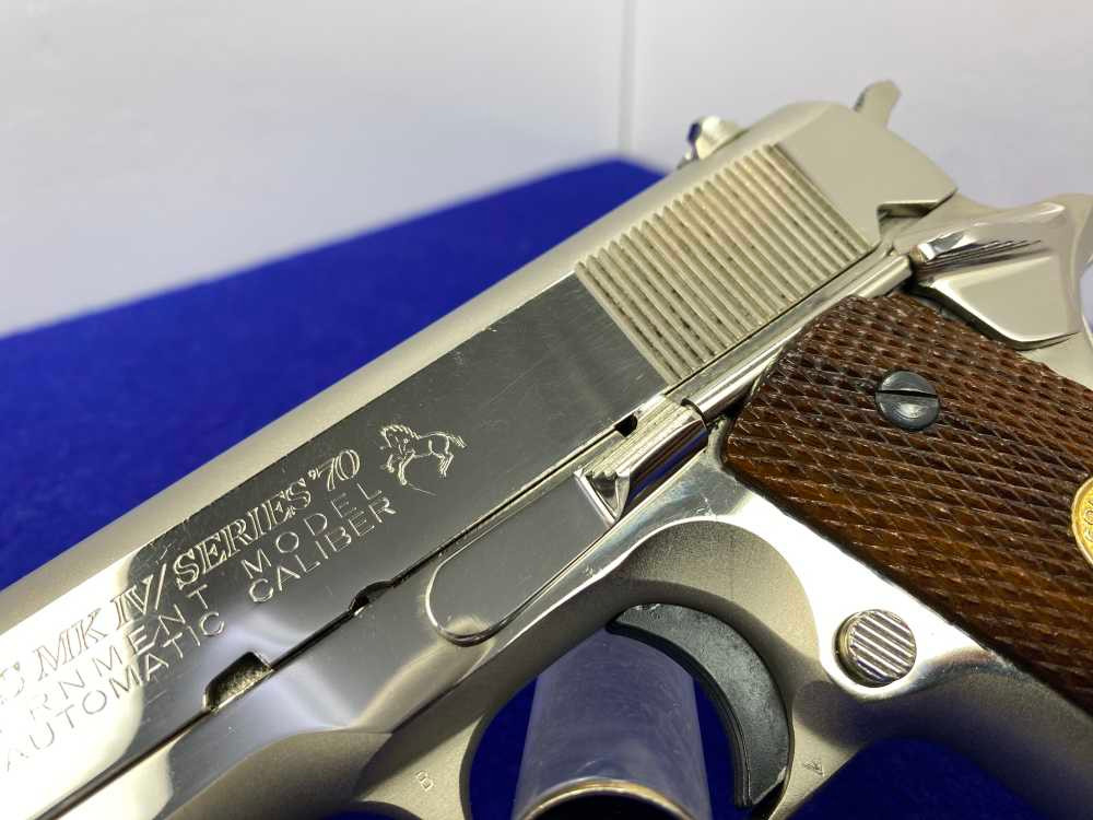 1981 Colt Government Series 70 .45acp *ABSOLUTELY GORGEOUS NICKEL