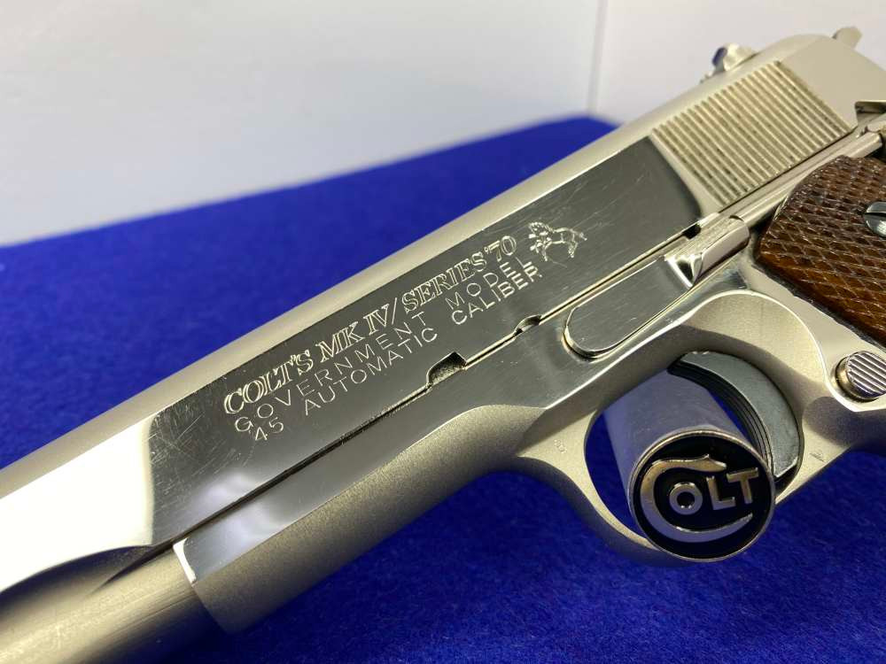 1981 Colt Government Series 70 .45acp *ABSOLUTELY GORGEOUS NICKEL
