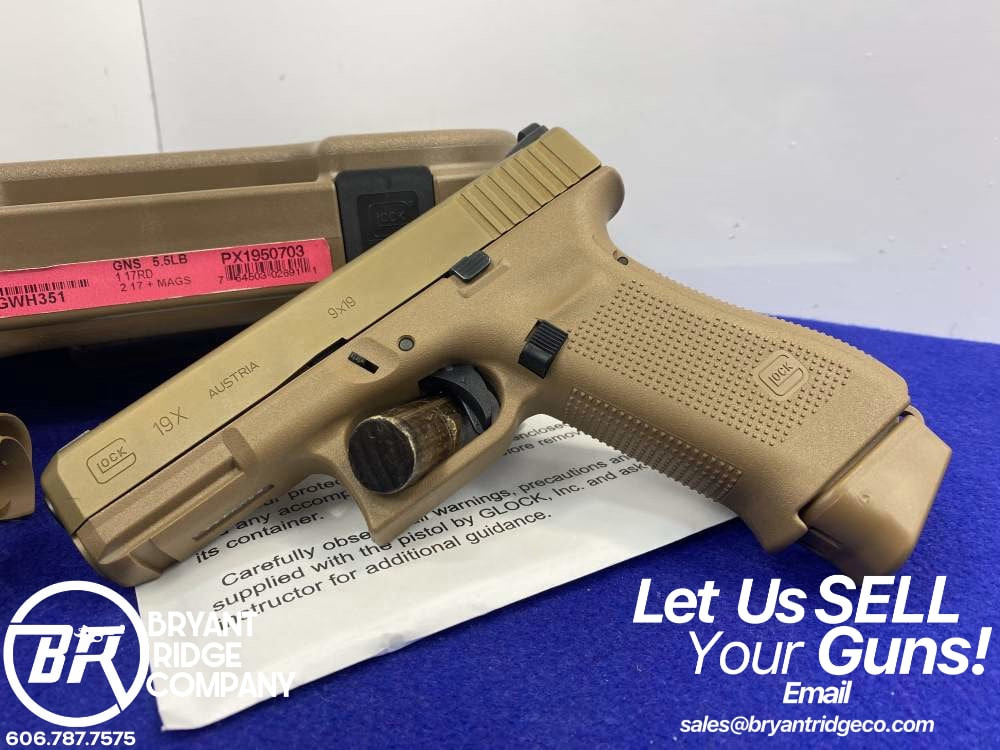 Glock 19X Gen 5 9mm Coyote Tan 4.02