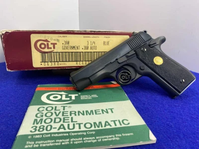 1987 Colt Government 380 .380 ACP Blue 3.25