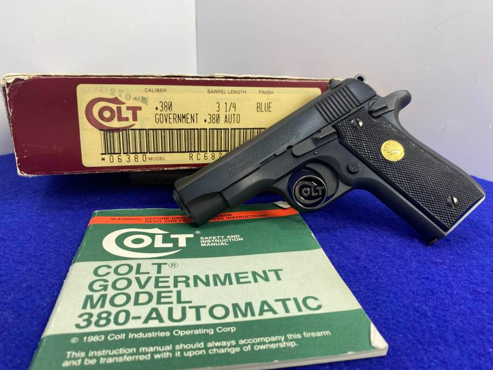 1987 Colt Government 380 .380 ACP Blue 3.25