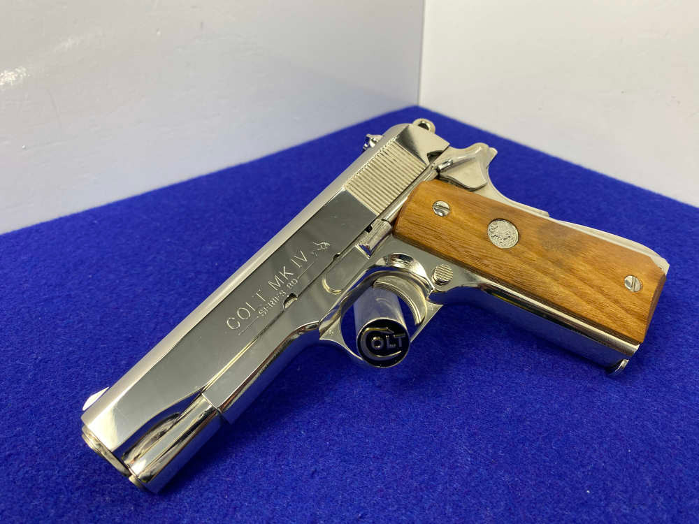 1984 Colt Combat Commander .45ACP *GORGEOUS BRIGHT NICKEL MODEL