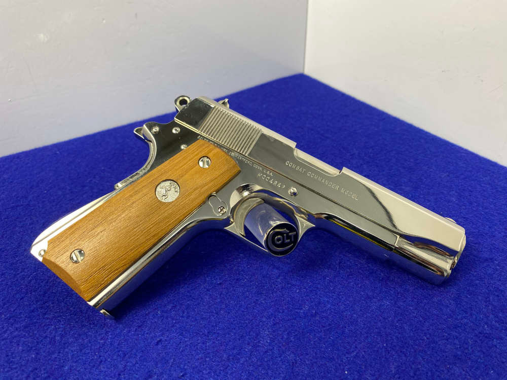 1984 Colt Combat Commander .45ACP *GORGEOUS BRIGHT NICKEL MODEL