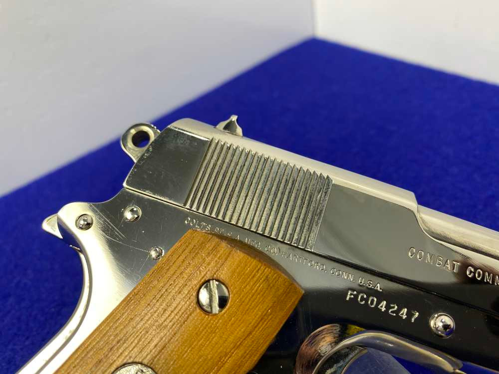 1984 Colt Combat Commander .45ACP *GORGEOUS BRIGHT NICKEL MODEL