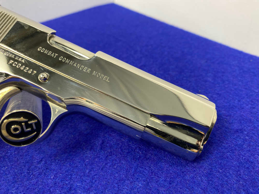 1984 Colt Combat Commander .45ACP *GORGEOUS BRIGHT NICKEL MODEL