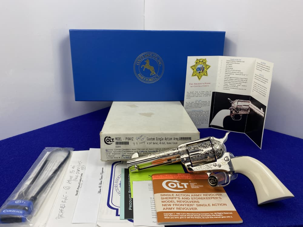 Colt Single Action Army 45 *CLASS C ENGRAVED CONTRA COSTA SHERIFF