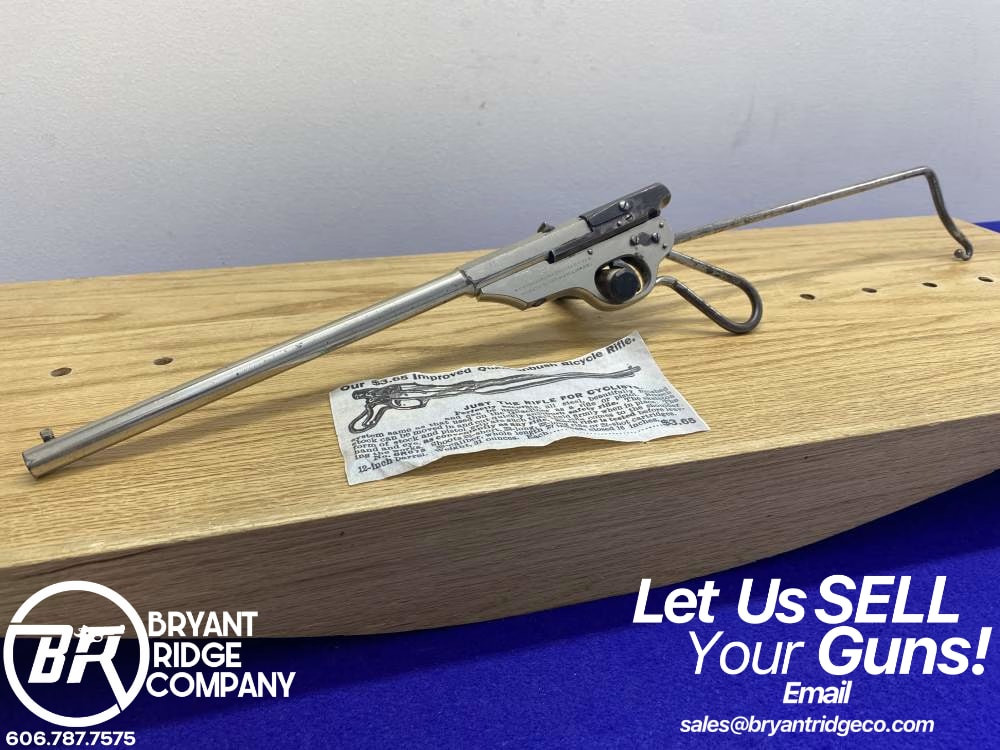 H.M. Quackenbush Bicycle Rifle .22 S,L,LR Nickel *SCARCE SINGLE