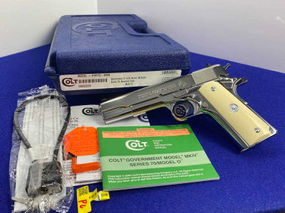 Colt Government Series 70 .38 Super *BREATHTAKING BRIGHT STAINLESS