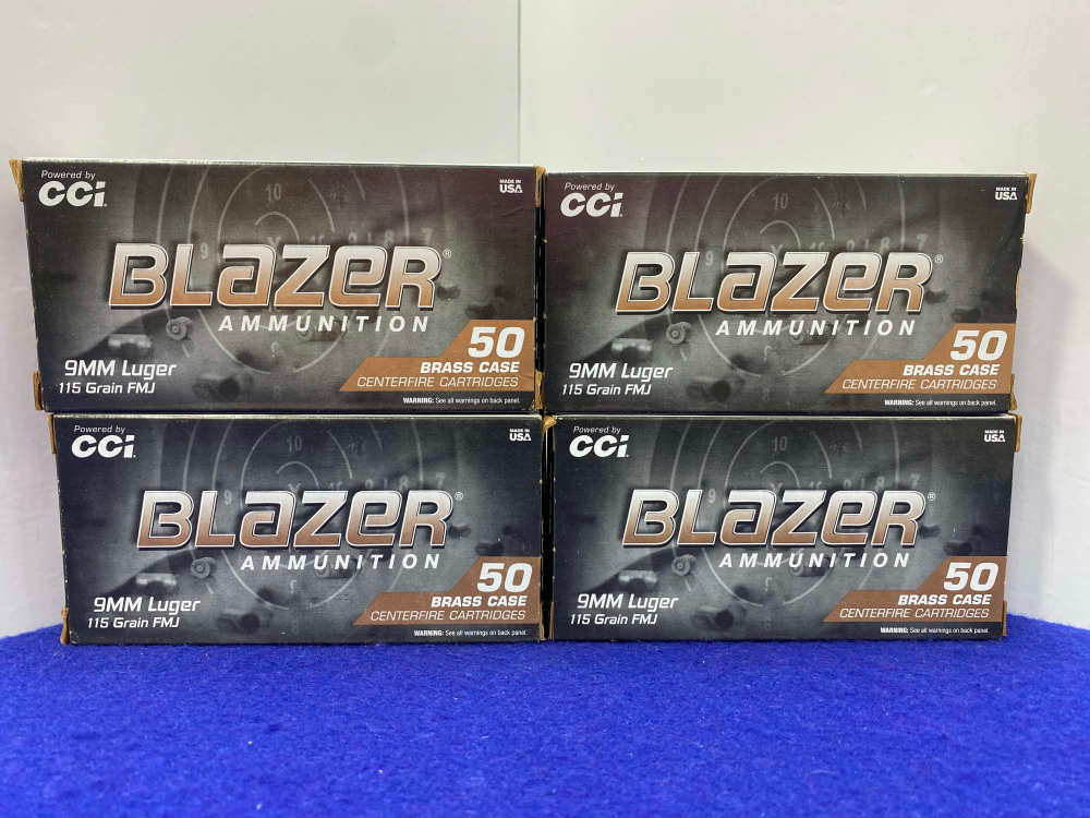200Rds CCI Blazer Brass 9mm Luger 115Gr Ammunition *TARGET SESSION