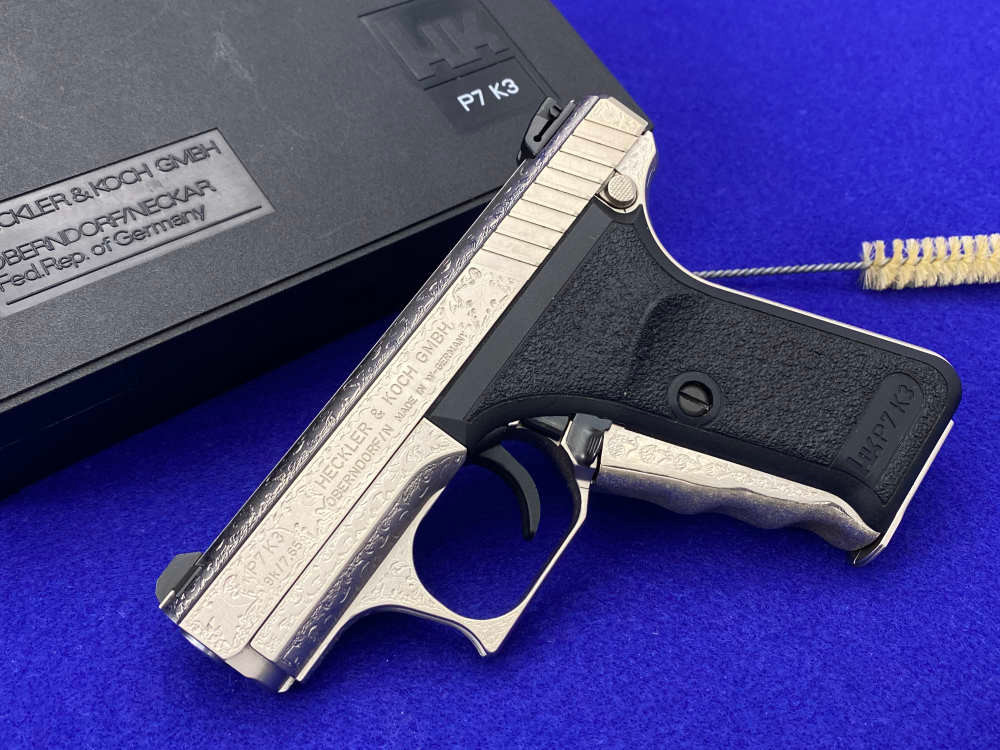1997 Heckler & Koch HK P7K3 9k Nickel *MASTERFUL GERMAN OAK LEAF