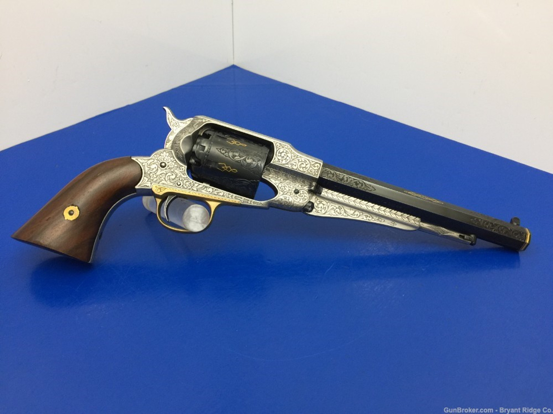 Sold Remington Navy Arms Uberti Black Powder 44 Rare Hand Master Engraved Bryant Ridge 6491