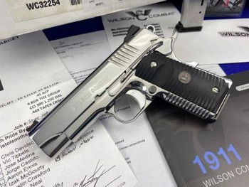 2024 Wilson Combat ACP Compact .45ACP *HIGH GRADE BRIGHT STAINLESS PISTOL*