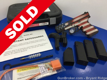 GLOCK 19 9MM G19 w/ USA BATTLEWORN FLAG FINISH