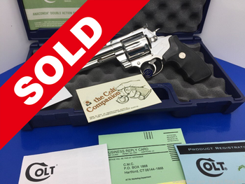 Colt Anaconda 6in BRIGHT STAINLESS 100% Flawless RARE MAGNAPORT