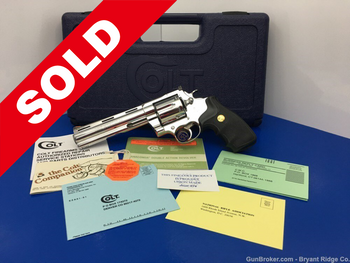 1991 Colt Anaconda 6in BRIGHT STAINLESS 100% Flawless