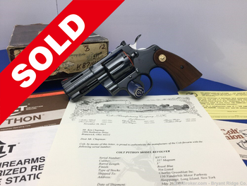 1983 Colt Python *ULTRA RARE 3" MODEL* Collector Grade *SIMPLY GORGEOUS*