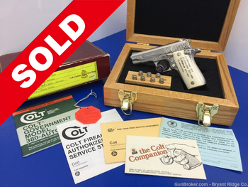 1988 Colt MKIV 80 Government Engraving Sampler .380 *1 OF ONLY 9 EVER MADE*