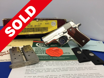 1987 Colt Mustang 380 MKIV Series 80 *RARE FIRST YEAR PRODUCTION IN NICKEL*