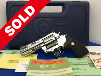 1993 Colt Anaconda 4" .44Mag *STUNNING BRIGHT STAINLESS* Gorgeous example