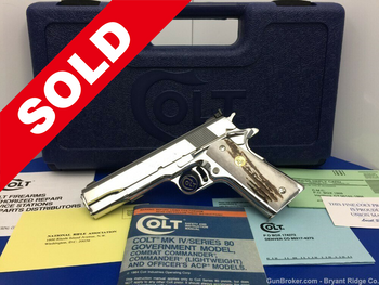 1990 Colt Gold Cup National Match .45acp *GORGEOUS BRIGHT STAINLESS FINISH*