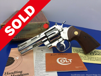 1978 Colt Python .357mag 4" *RARE NICKEL FINISH* Gorgeous Example *AMAZING*