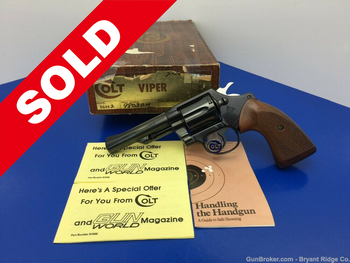 1977 Colt Viper .38 Spl Blue 4" *ABSOLUTELY PRISTINE* Incredible Piece