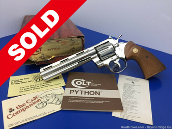 1978 Colt Python 6" .357Mag *ABSOLUTELY GORGEOUS NICKEL FINISH* Amazing